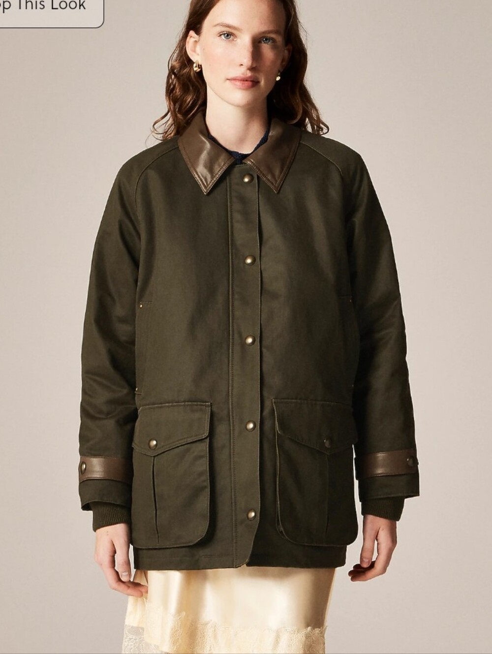 J Crew Broken-in Barn Jacket™ with faux-leather collar CP629 Size M NWT - Picture 2 of 11
